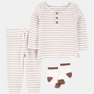 Striped Kids Pajama Set with Socks